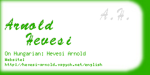 arnold hevesi business card